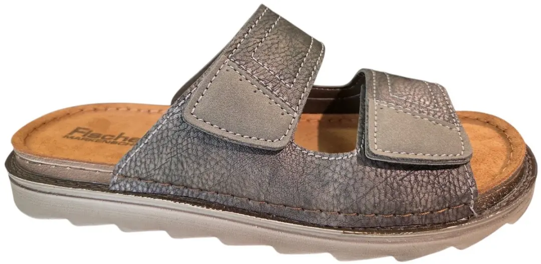 Fischer 566662 205 Slippers Grijs Leer Heren
