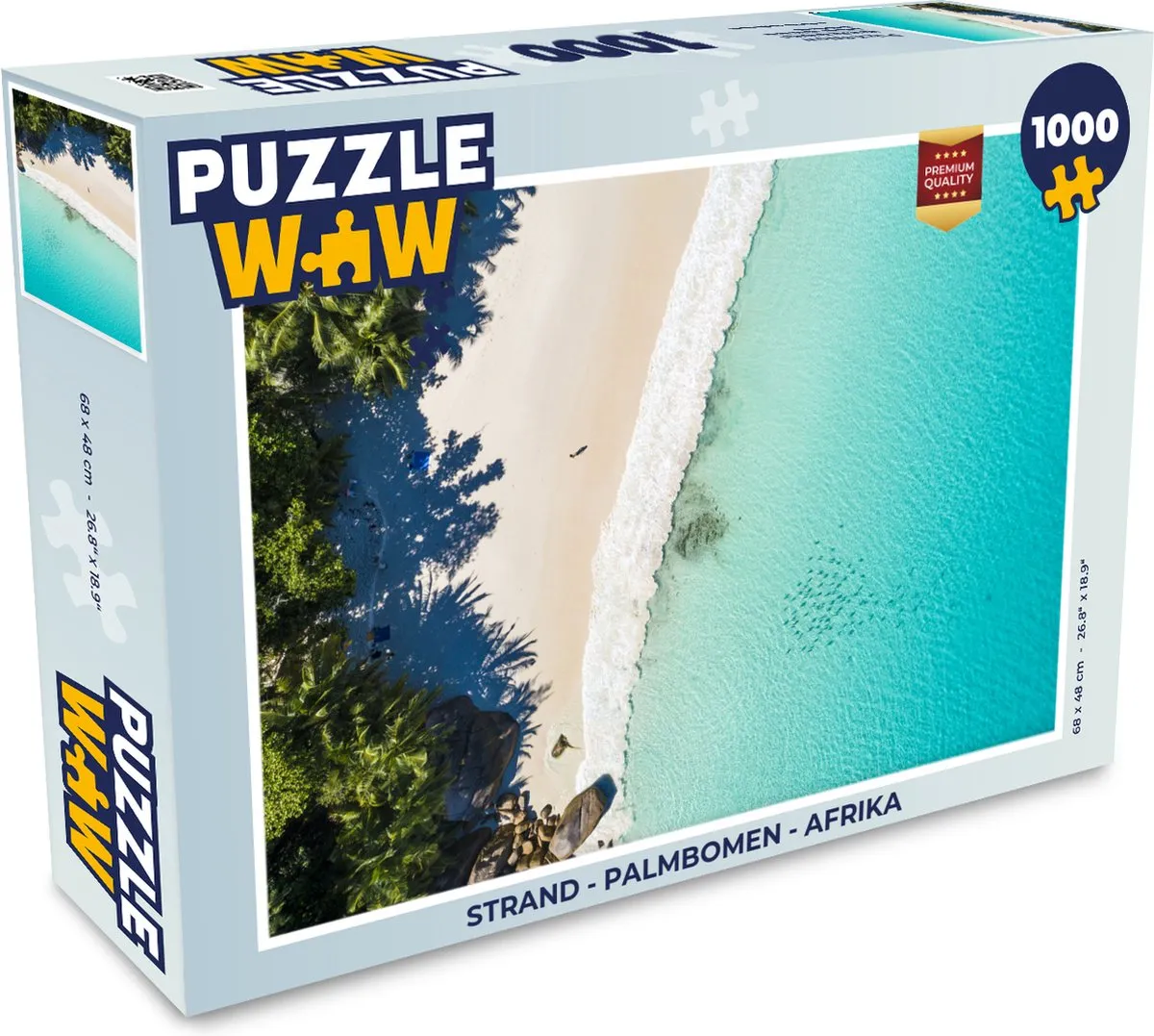 PuzzleWow Legpuzzel 1000 Stuks - Strand & Palmbomen Afrika - Multicolor