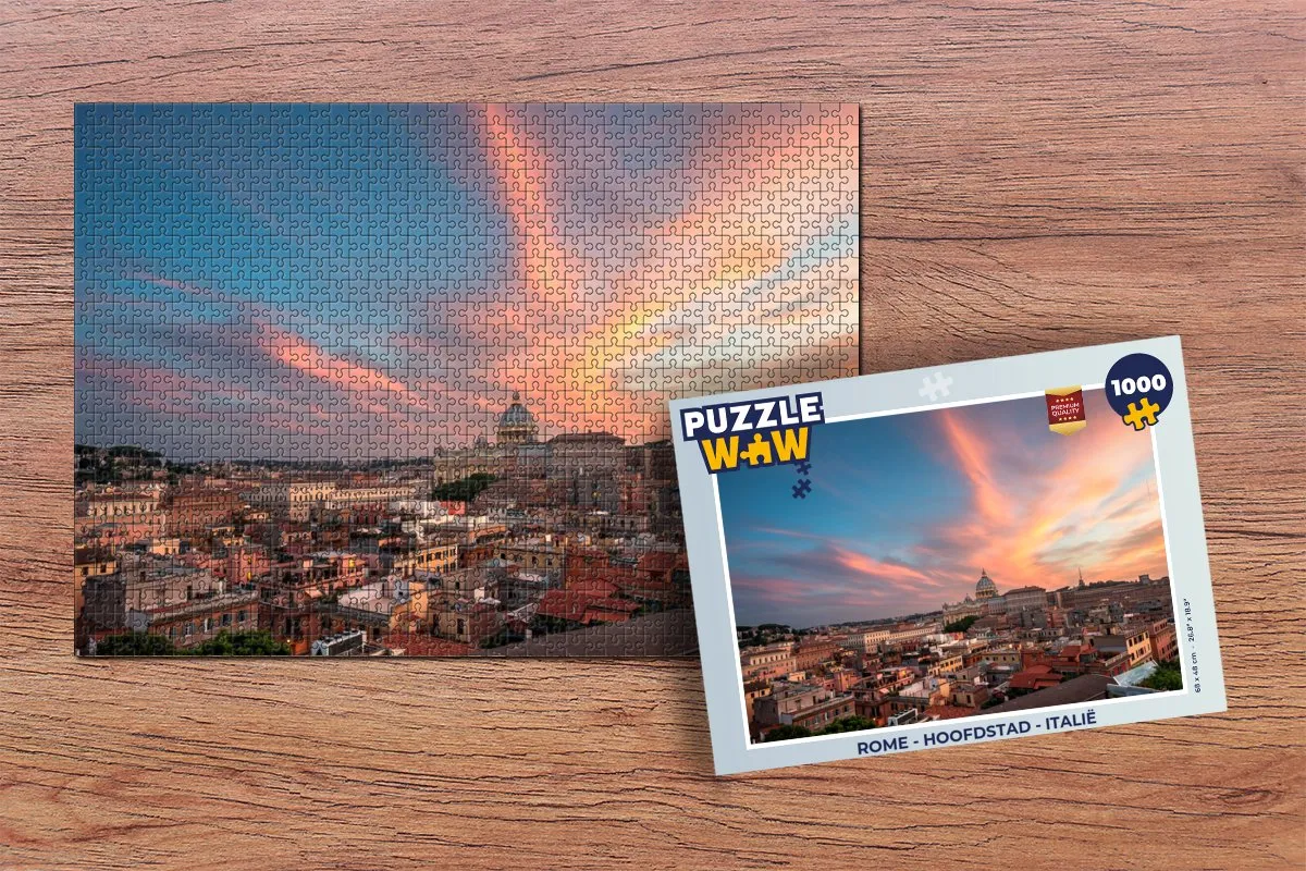 PuzzleWow Rome Hoofdstad Italië Legpuzzel 1000 Stuks - Multicolor