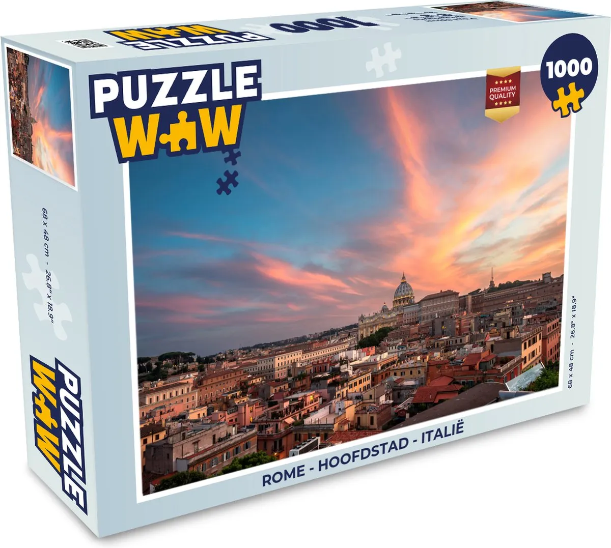 PuzzleWow Rome Hoofdstad Italië Legpuzzel 1000 Stuks - Multicolor
