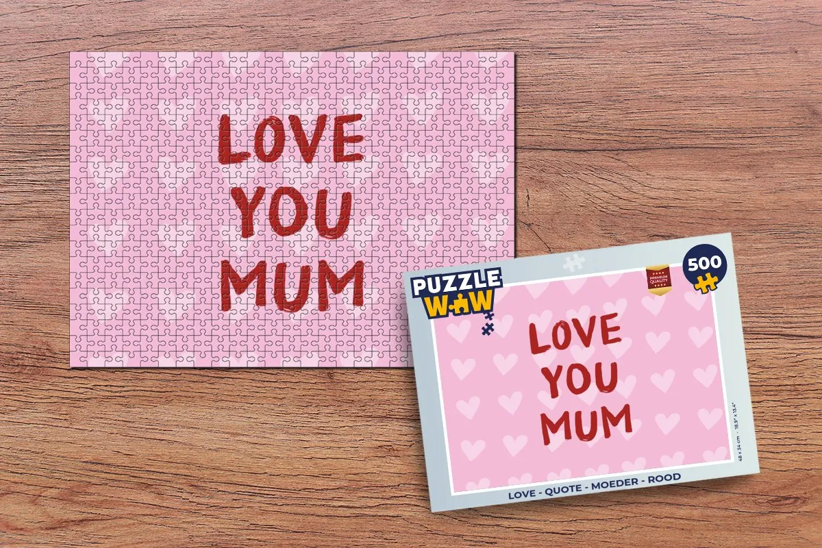 PuzzleWow Love - Moeder Puzzel 500 Stuks - Rood