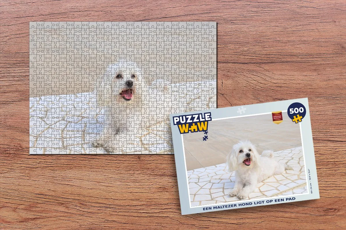PuzzleWow Legpuzzel Maltezer Hond 500 Stuks - Multicolor