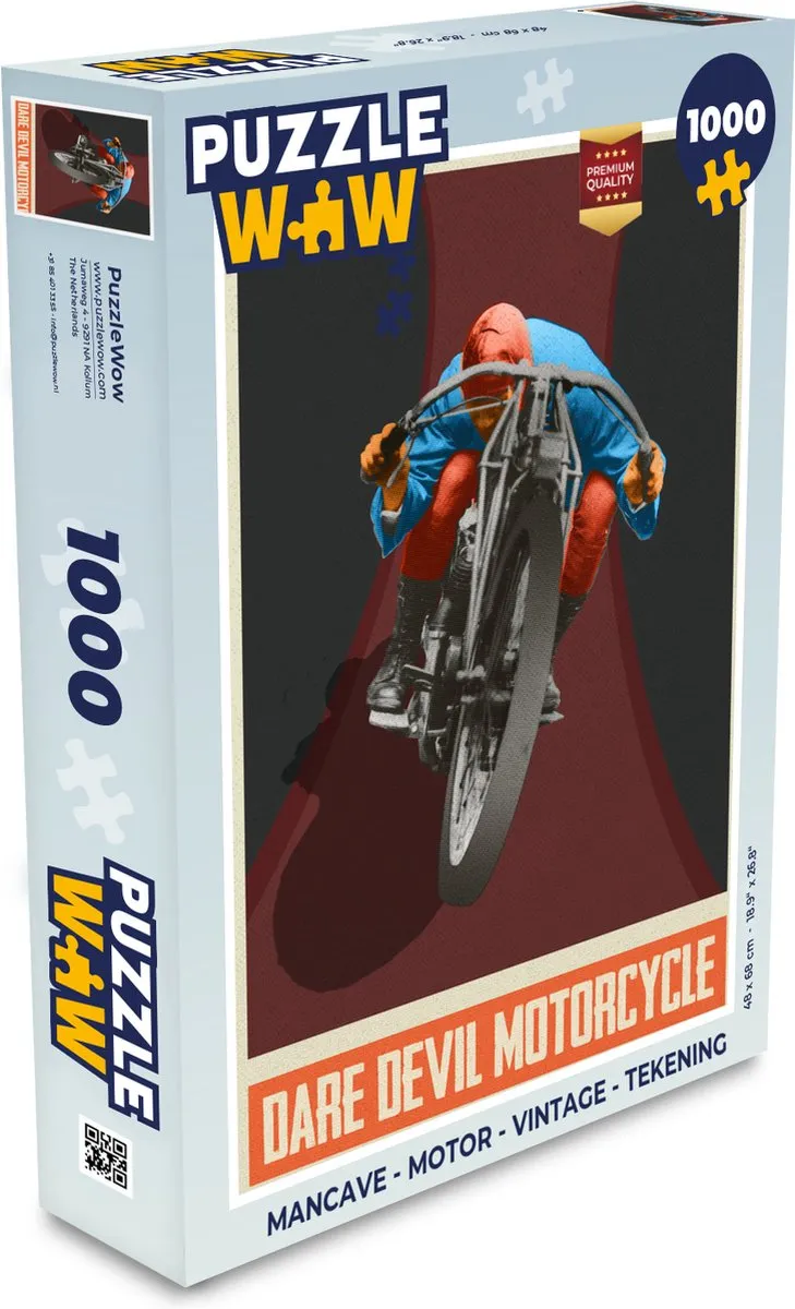 PuzzleWow Mancave Motor Vintage Legpuzzel 1000 Stuks