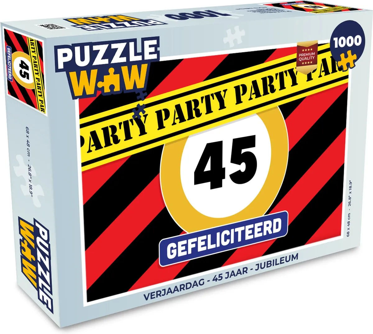PuzzleWow Verjaardag Jubileum Legpuzzel 1000 Stuks - Multicolor