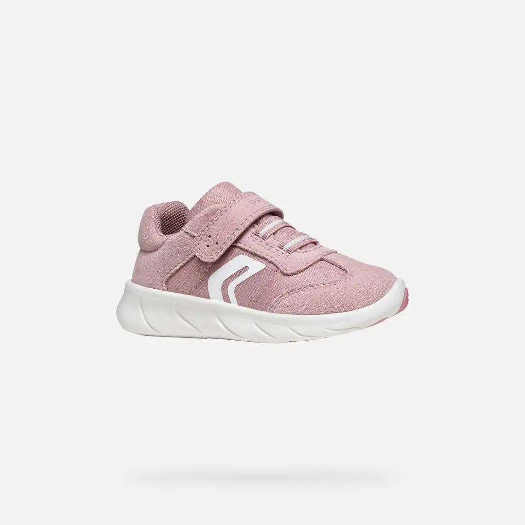 Geox Foot-Run Leren Sneakers - 27 - Oudroze/Wit