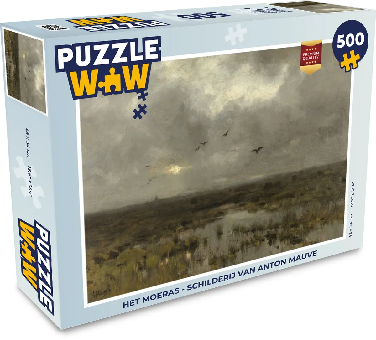PuzzleWow Het moeras - Anton Mauve Legpuzzel 500 Stuks - Multicolor
