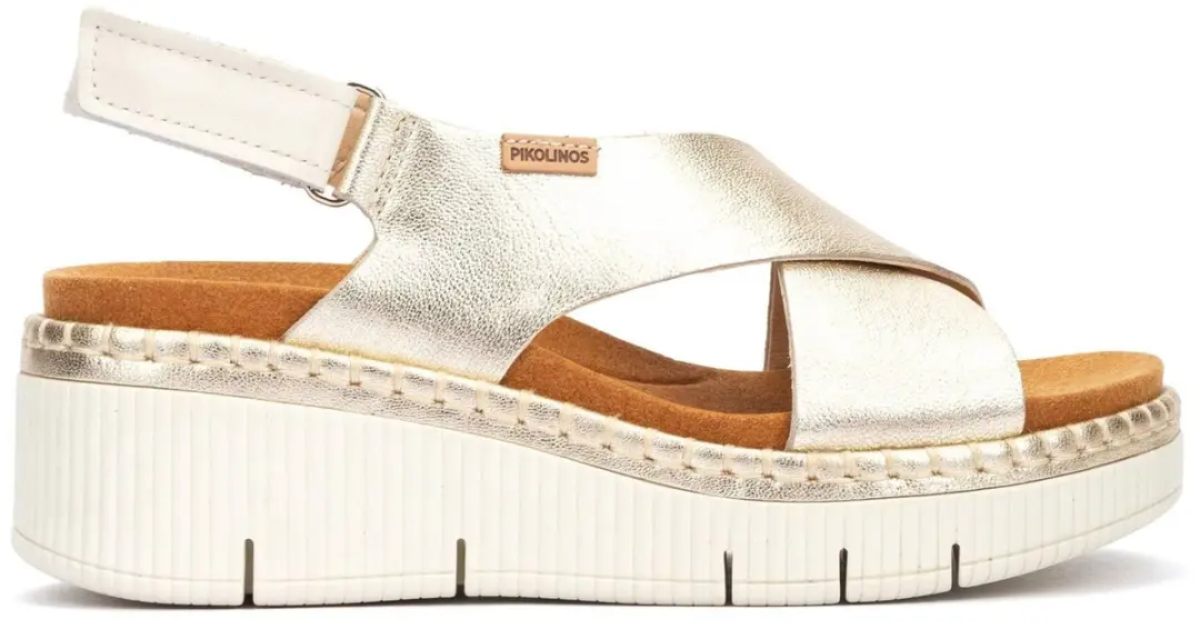 Pikolinos Zilveren Gomera leren sandalen