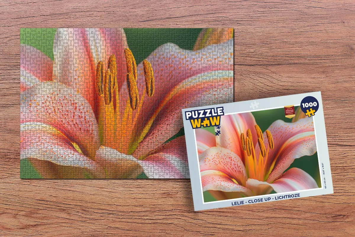 PuzzleWow Lelie Legpuzzel 1000 Stuks - Lichtroze