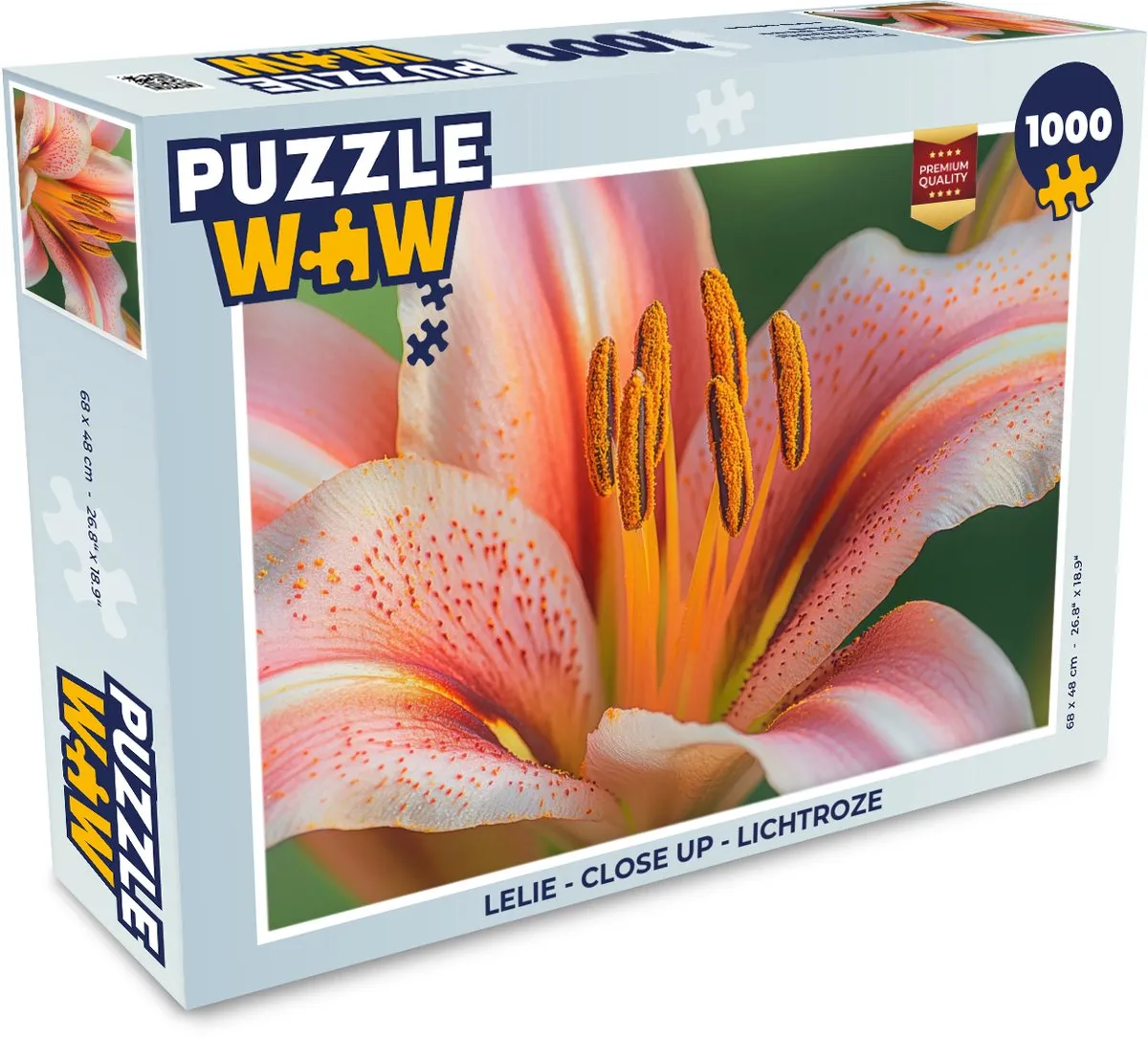 PuzzleWow Lelie Legpuzzel 1000 Stuks - Lichtroze