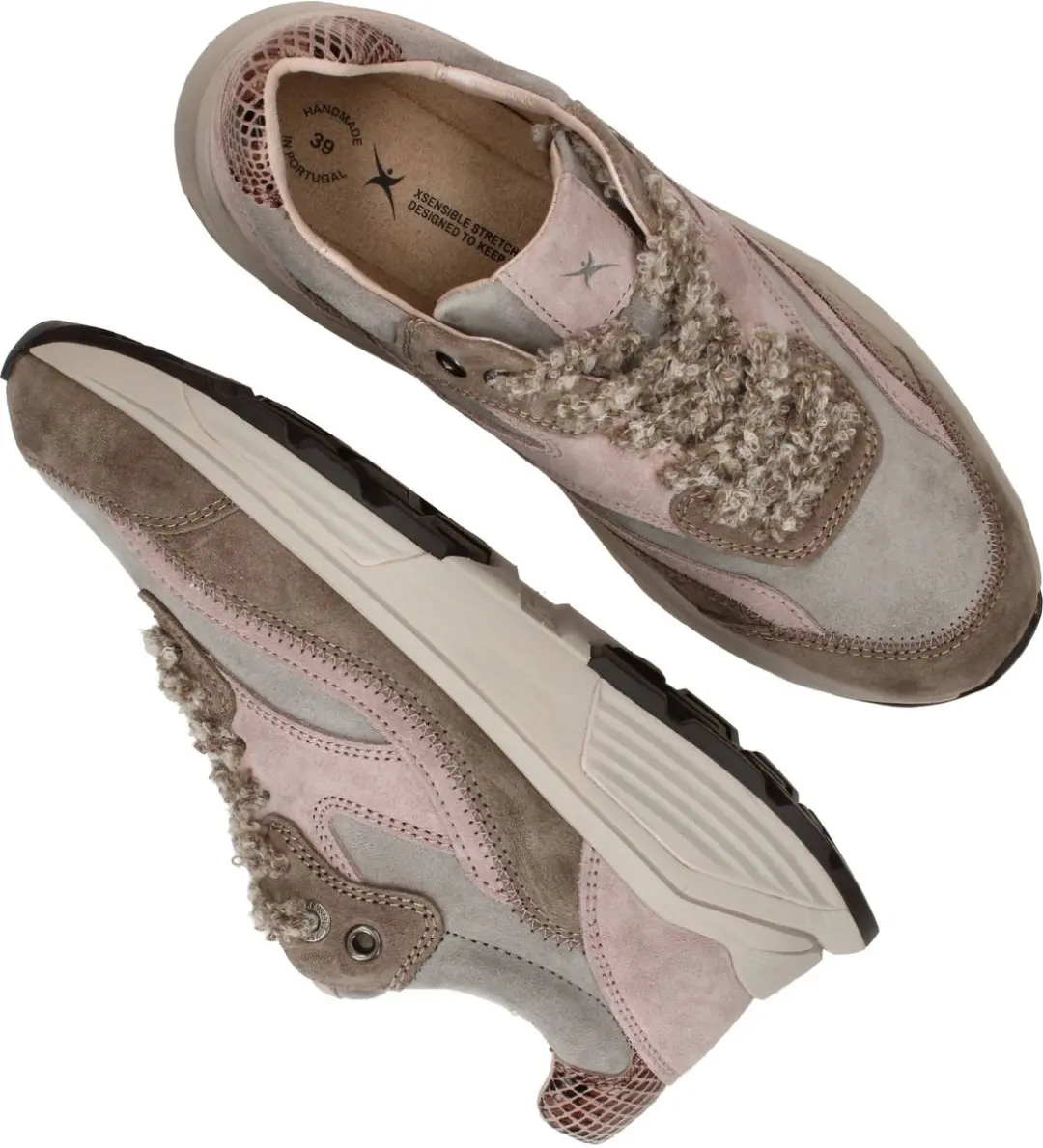 Xsensible Liberty Combi Dames Veterschoenen Taupe - Maat 41