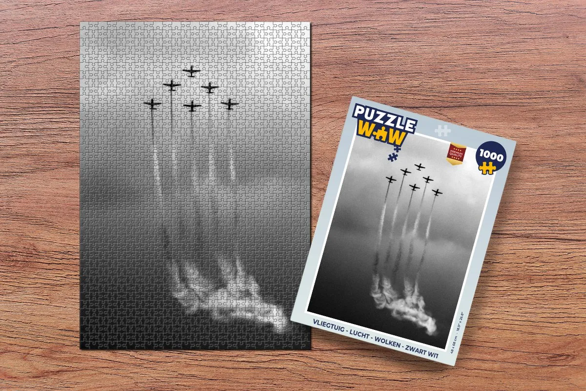 PuzzleWow Vliegtuig Lucht Wolken Legpuzzel 1000 Stuks - Multicolor