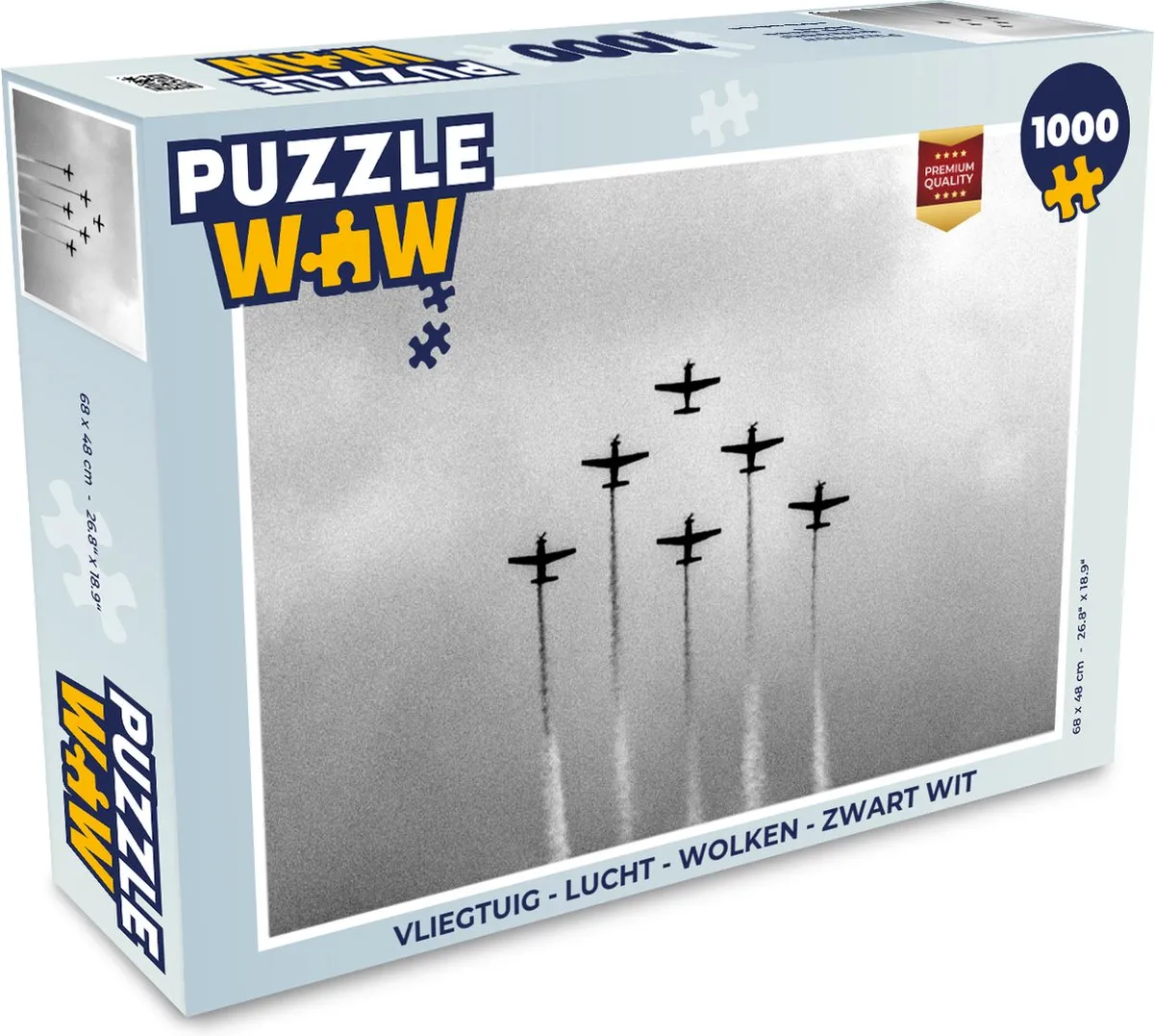 PuzzleWow Vliegtuig Lucht Wolken Legpuzzel 1000 Stuks - Multicolor