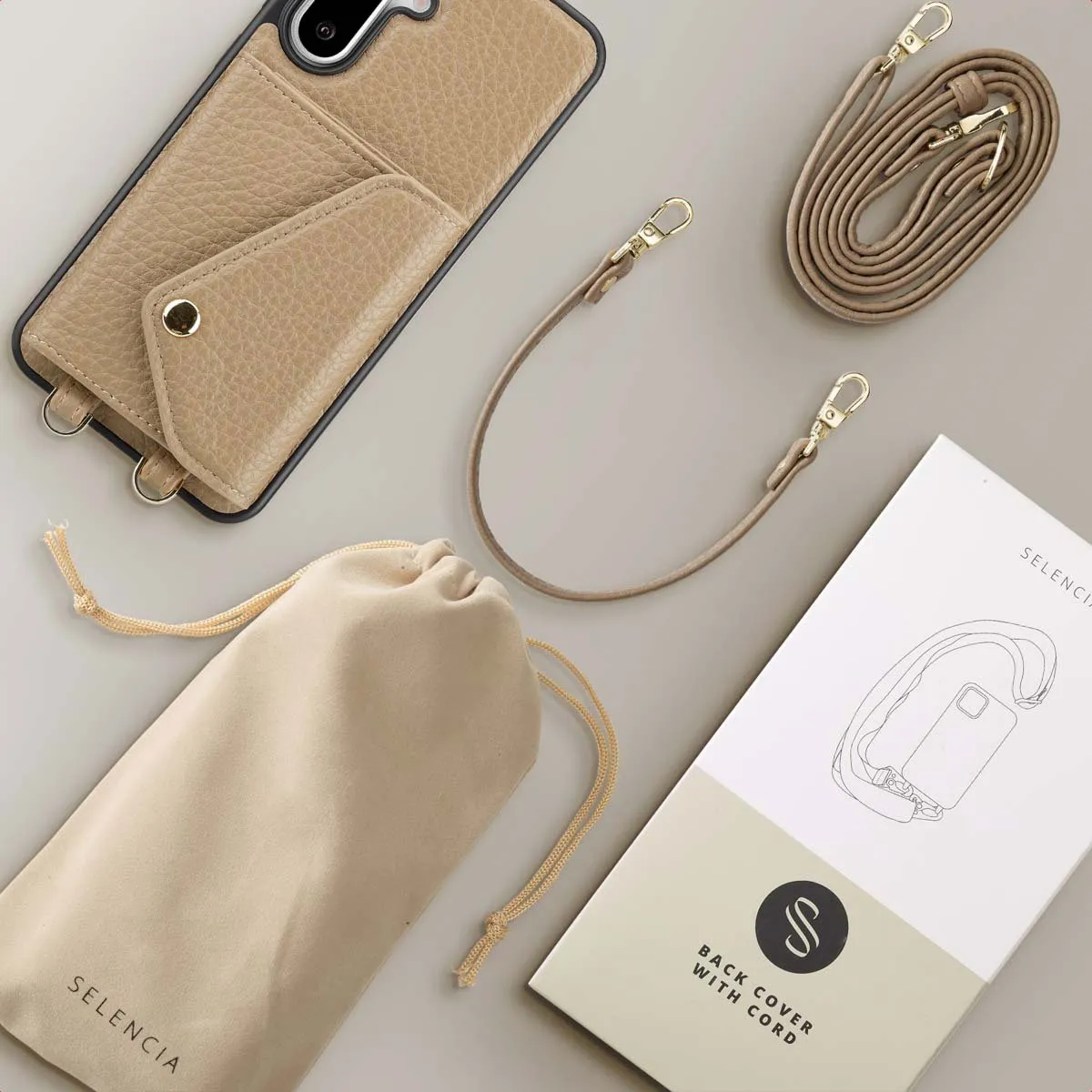 Selencia Sera Koordhoes Samsung Galaxy A36/A56 - Taupe - afbeelding 6 van 6