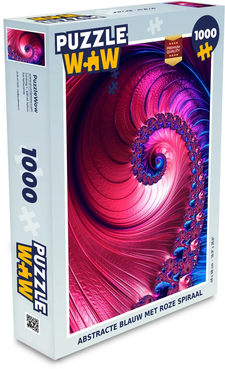 PuzzleWow Spiraal Abstract Legpuzzel 1000 Stuks - Multicolor