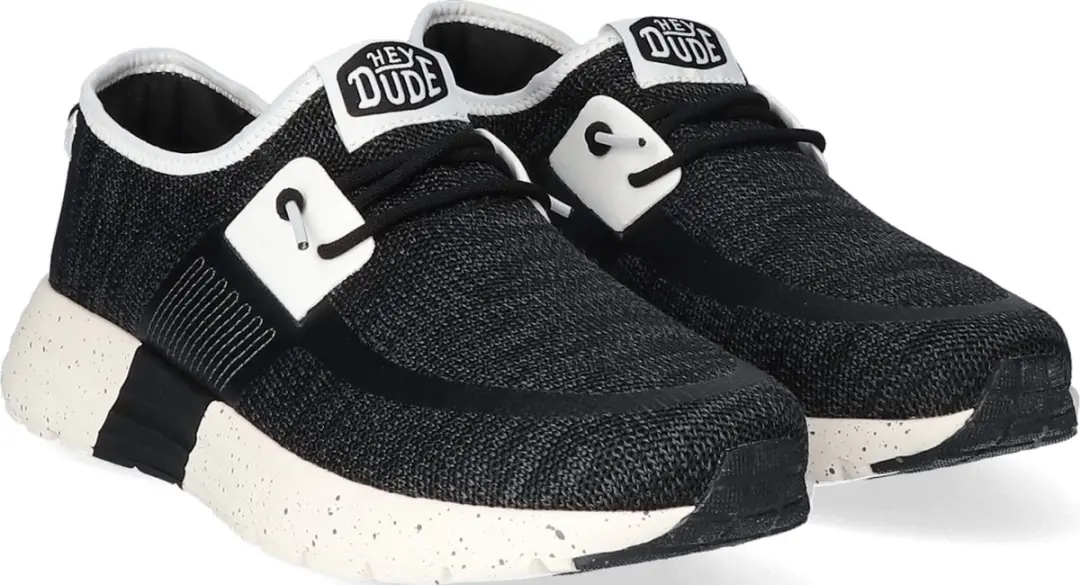 HEYDUDE - Sirocco Sport Mode Heren Sneakers Black/White - Maat 44