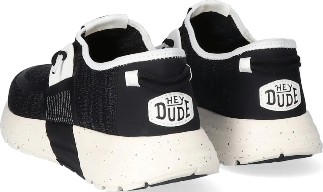 HEYDUDE - Sirocco Sport Mode Heren Sneakers Black/White - Maat 44