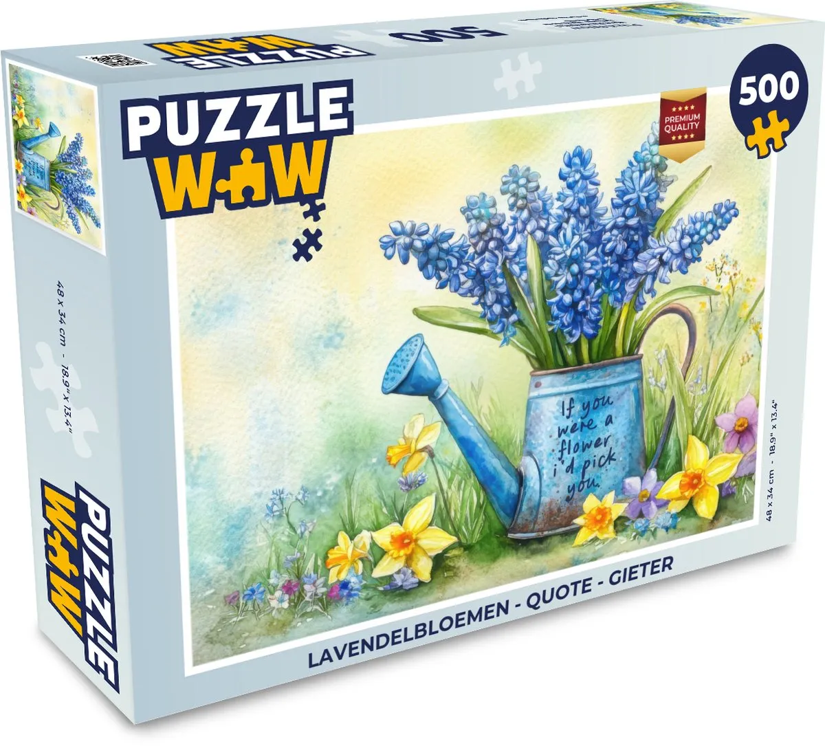 PuzzleWow Lavendelbloemen Quote Legpuzzel 500 Stuks - MPN 8721173245167