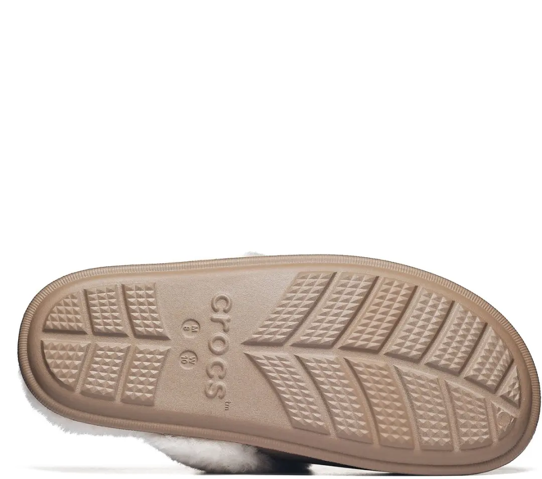 Crocs Classic Fuzz Scuff Slippers 39/40 - Beige