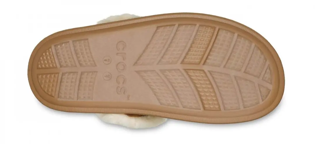 Crocs Classic Fuzz Scuff Slippers 39/40 - Beige