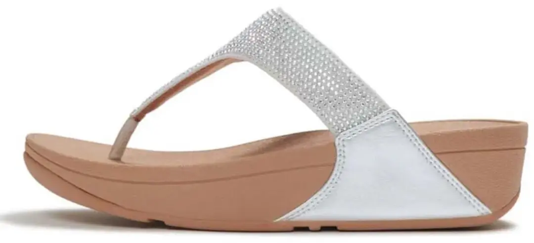Fitflop Lulu Crystal Embellished Toe Post Sandalen Zilver EU 36 Vrouw