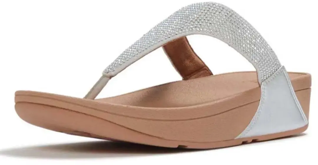 Fitflop Lulu Crystal Embellished Toe Post Sandalen Zilver EU 36 Vrouw - afbeelding 2 van 6