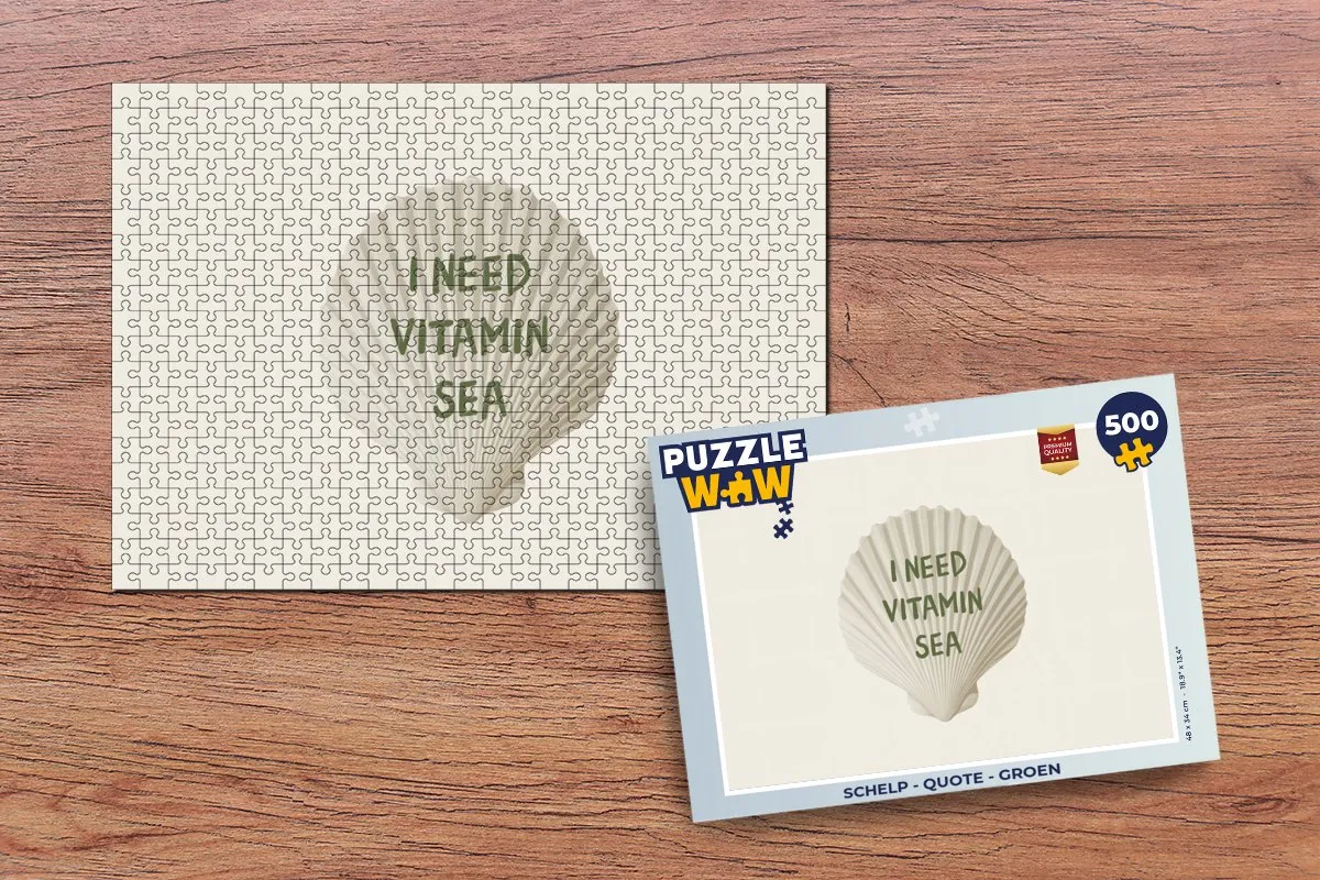 PuzzleWow Schelp Quote Legpuzzel 500 Stuks - Groen