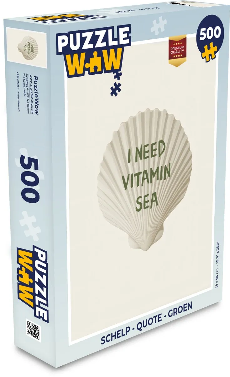 PuzzleWow Schelp Quote Legpuzzel 500 Stuks - Groen