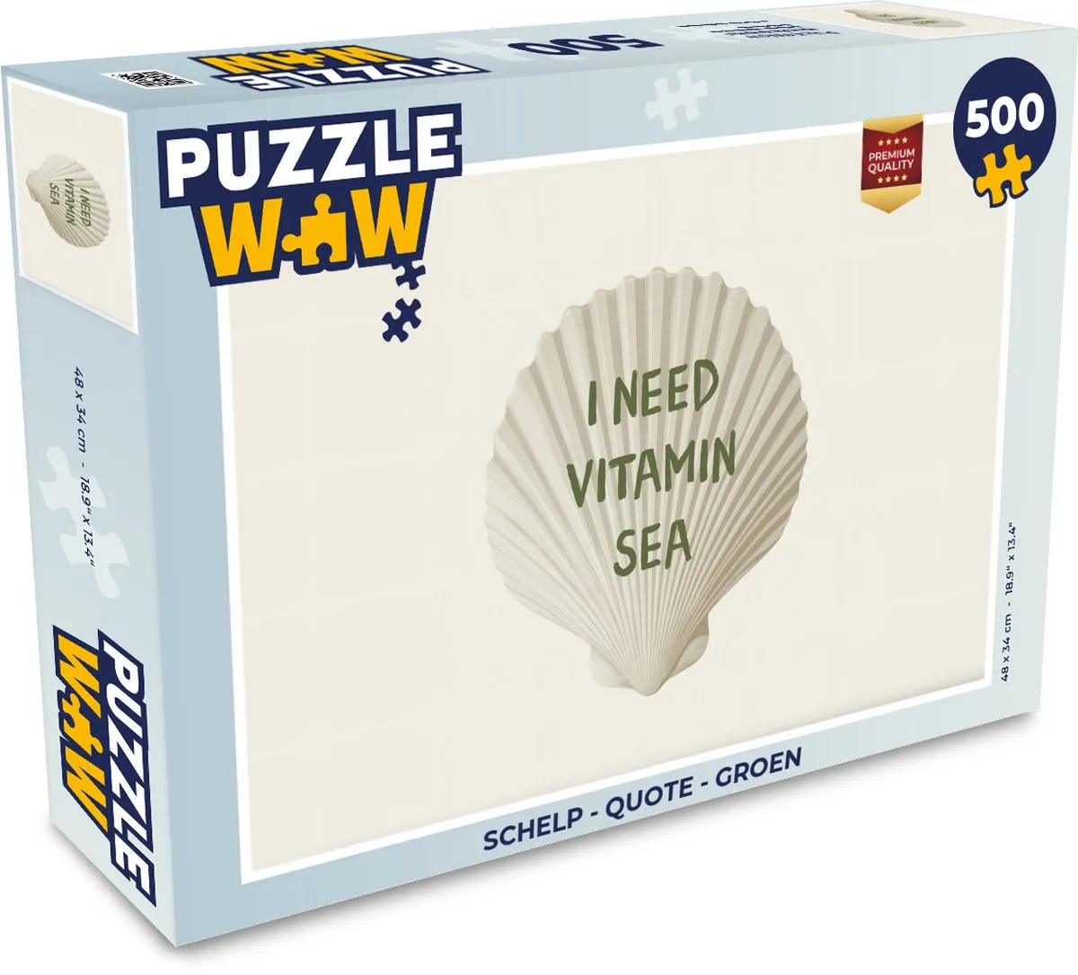 PuzzleWow Schelp Quote Legpuzzel 500 Stuks - Groen