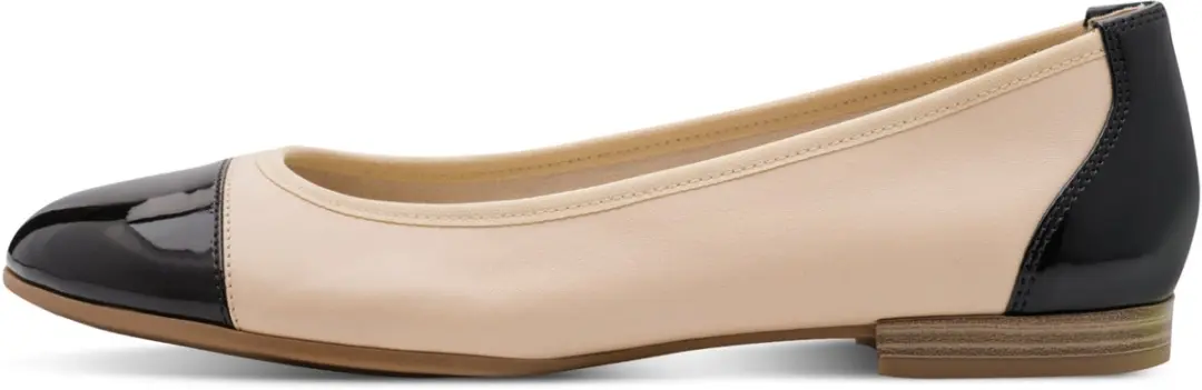 Tamaris Ballerina 1-22124-42 271 Damesschoenen Leer M2212442 beige/zwart