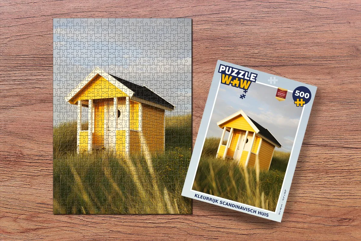 PuzzleWow Scandinavisch Huis Legpuzzel 500 Stuks - Multicolor
