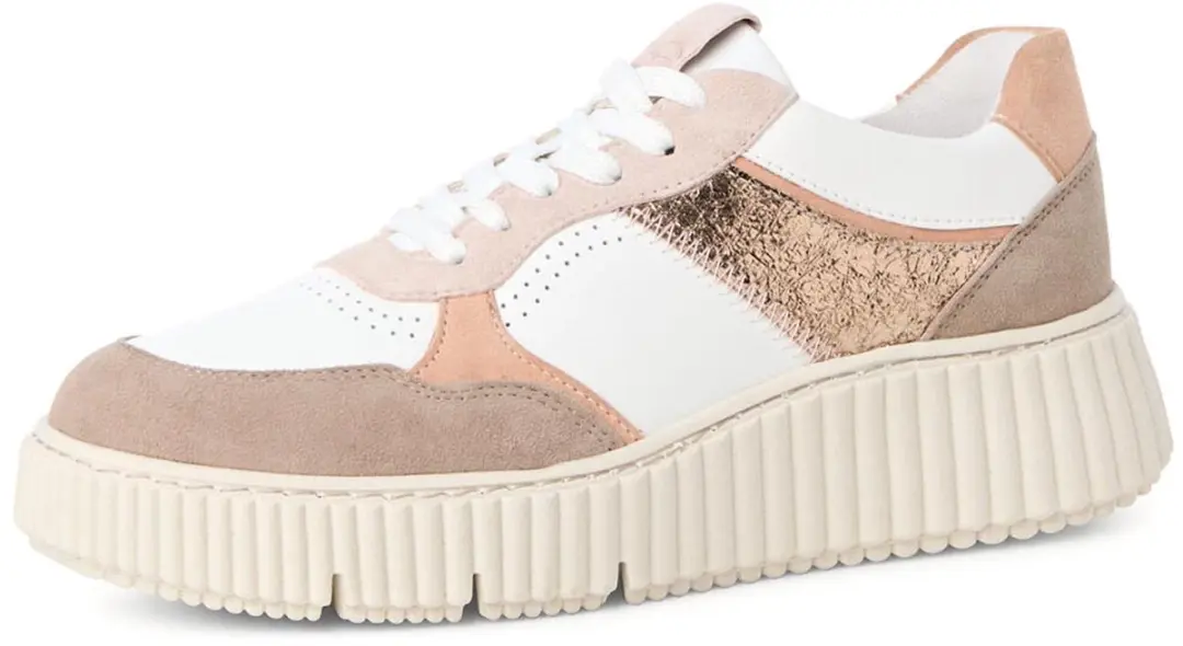 Tamaris Sneaker 1-23771-42 344 Dames Lage Damesschoenen M2377142 Taupe Comb