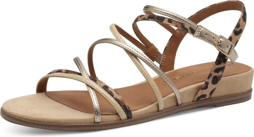 Tamaris Leopard Sandalen beige Textiel - Dames - Maat 39 - afbeelding 4 van 6