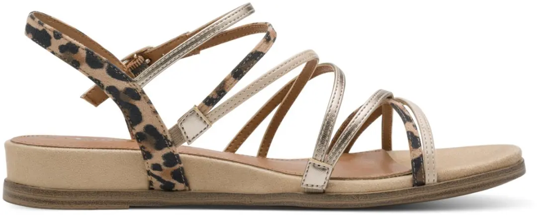 Tamaris Leopard Sandalen beige Textiel - Dames - Maat 39 - afbeelding 3 van 6