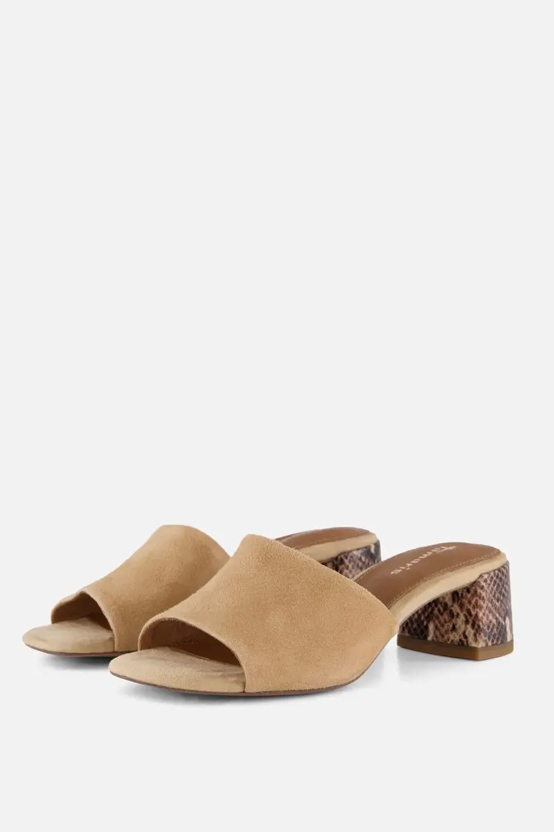 Tamaris Slippers Met Hak beige Suède