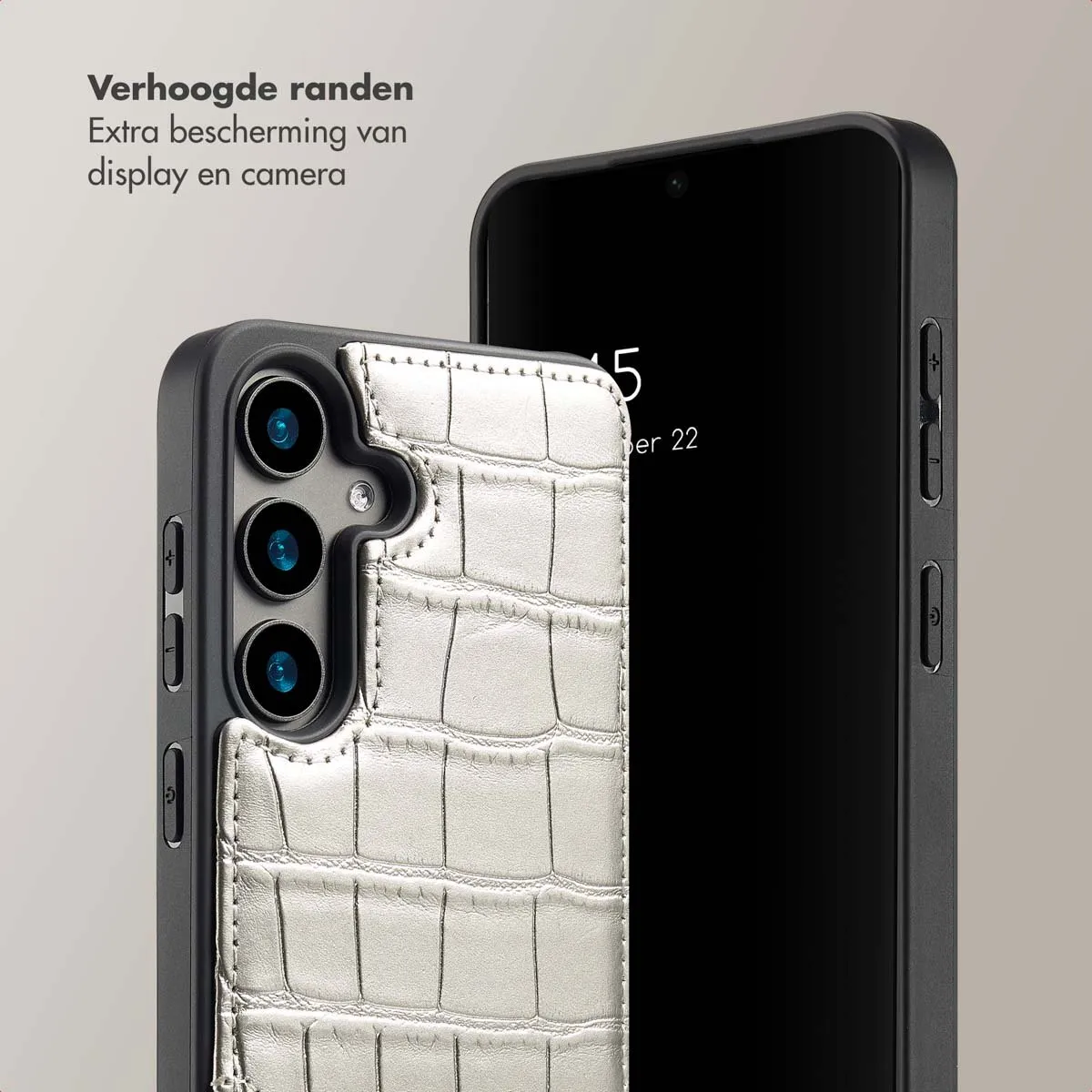 Selencia Croco Backcover Samsung Galaxy S24 - Zilver