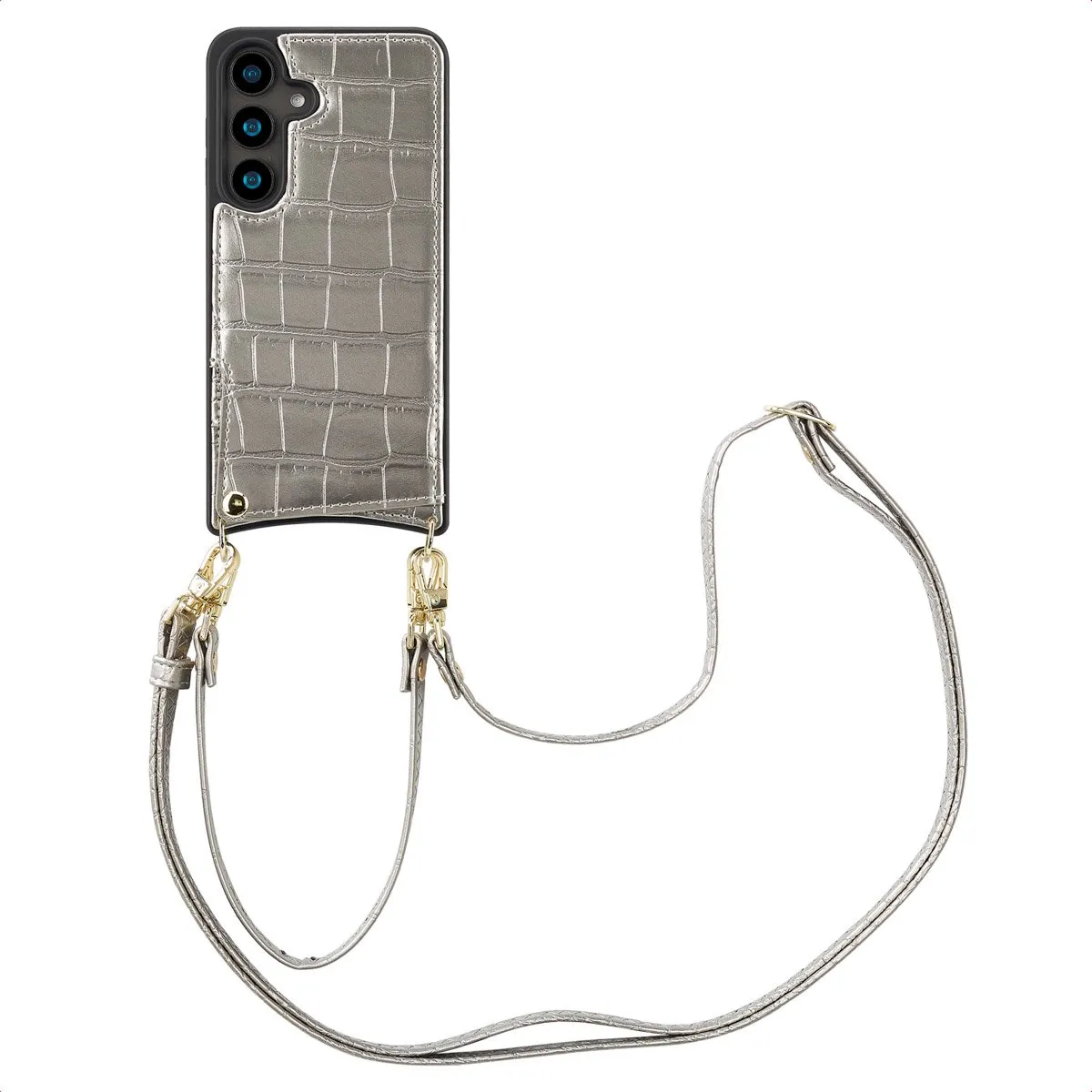 Selencia Croco Backcover Samsung Galaxy S24 - Zilver
