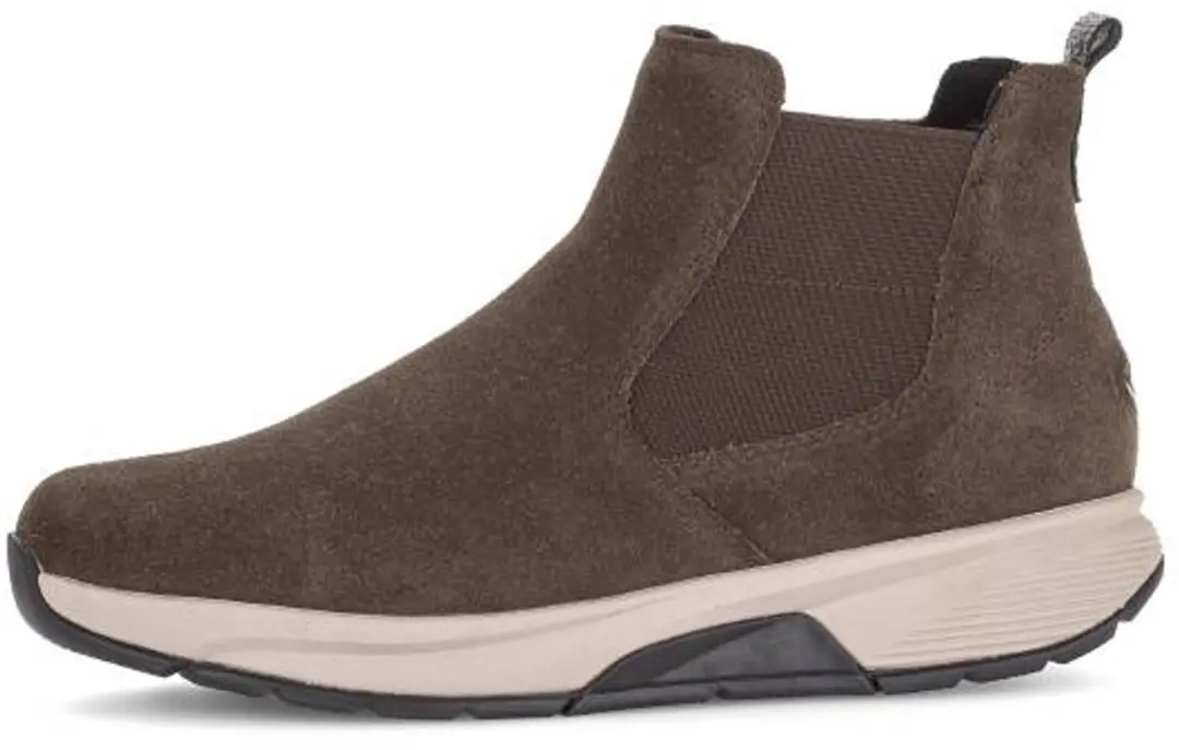 Gabor Rolling Soft art. 0804.02.007 bruin suede enkellaars met rits.