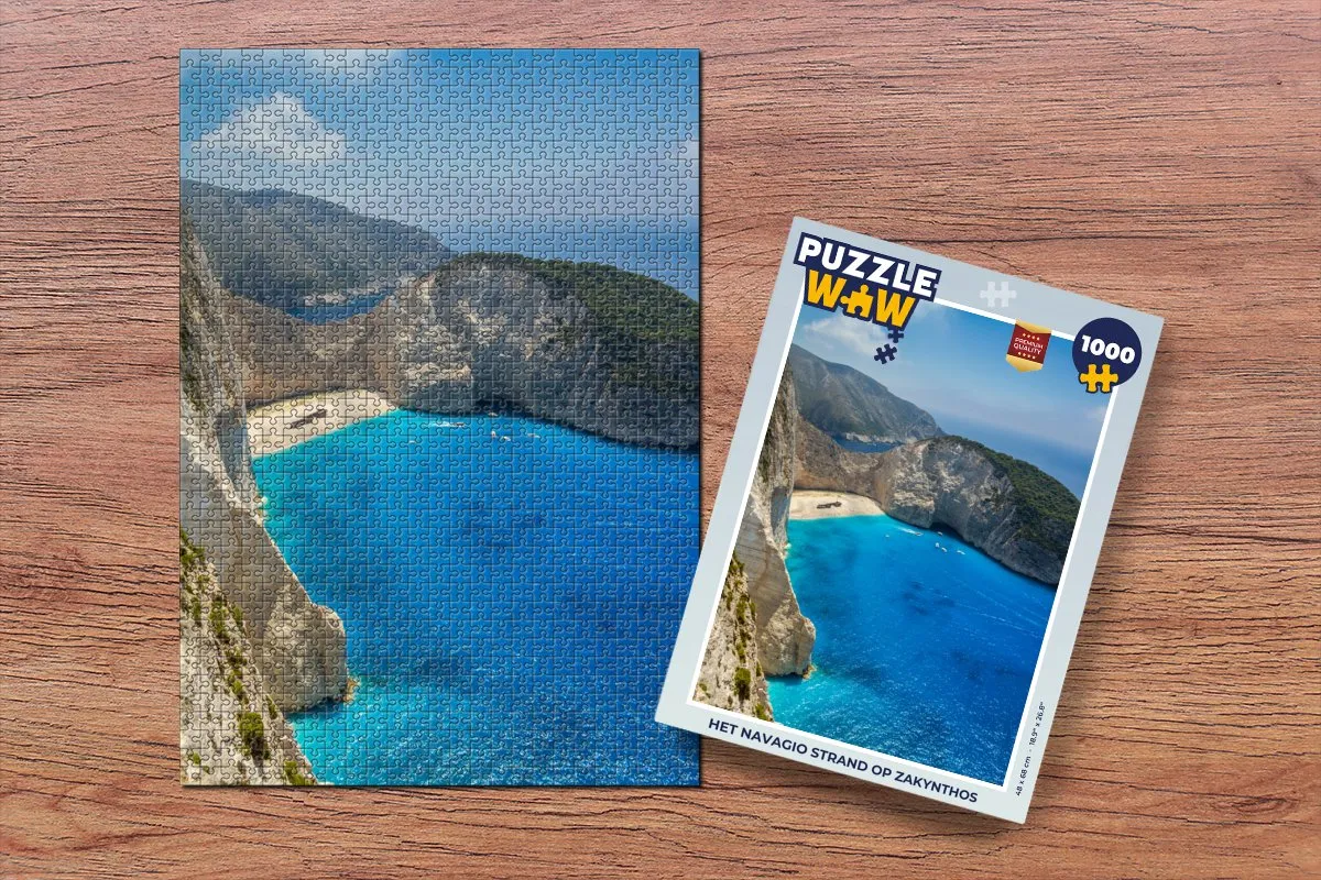 PuzzleWow Het Navagio Strand Zakynthos Legpuzzel 1000 Stuks - Multicolor