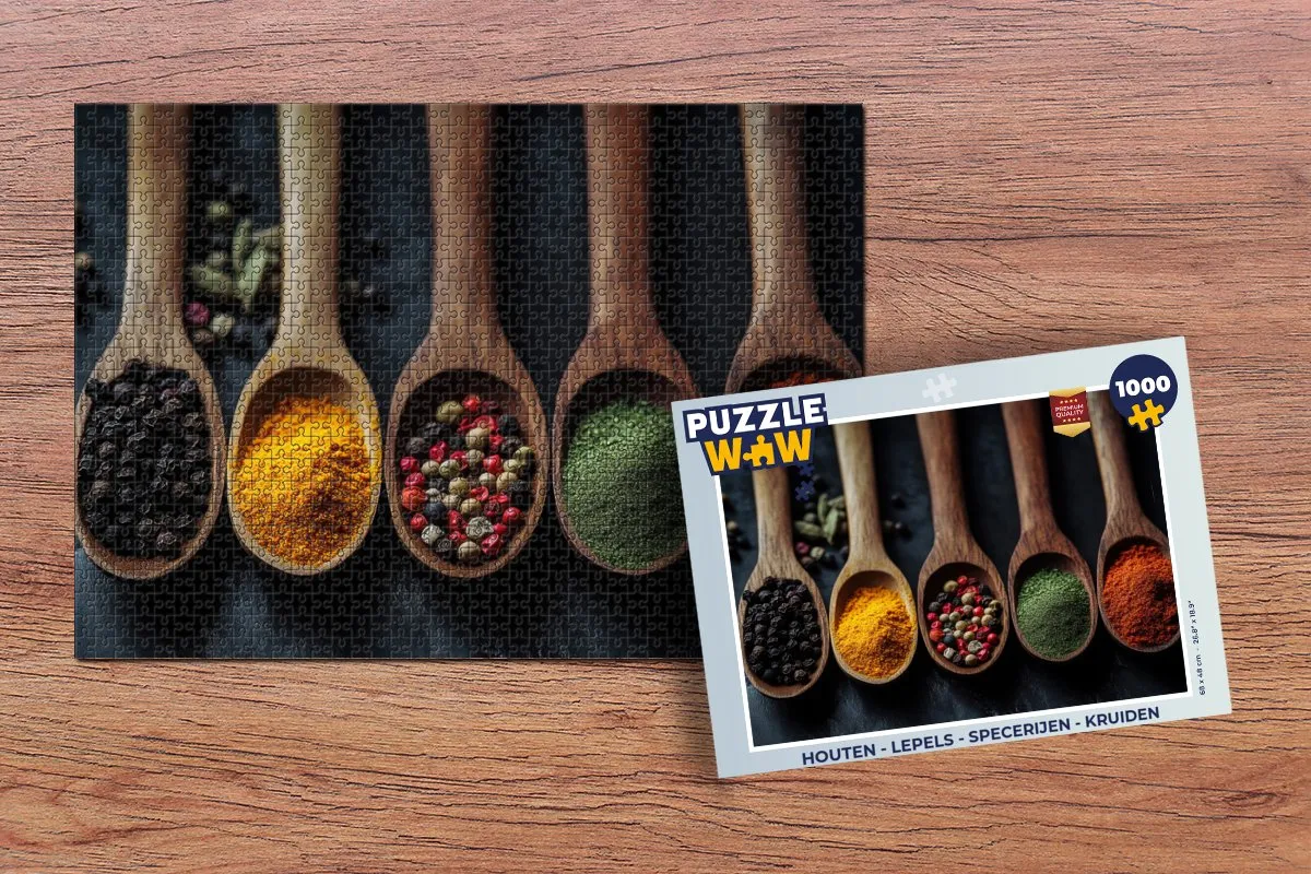 PuzzleWow Houten Lepels & Kruiden Puzzel 1000 Stuks