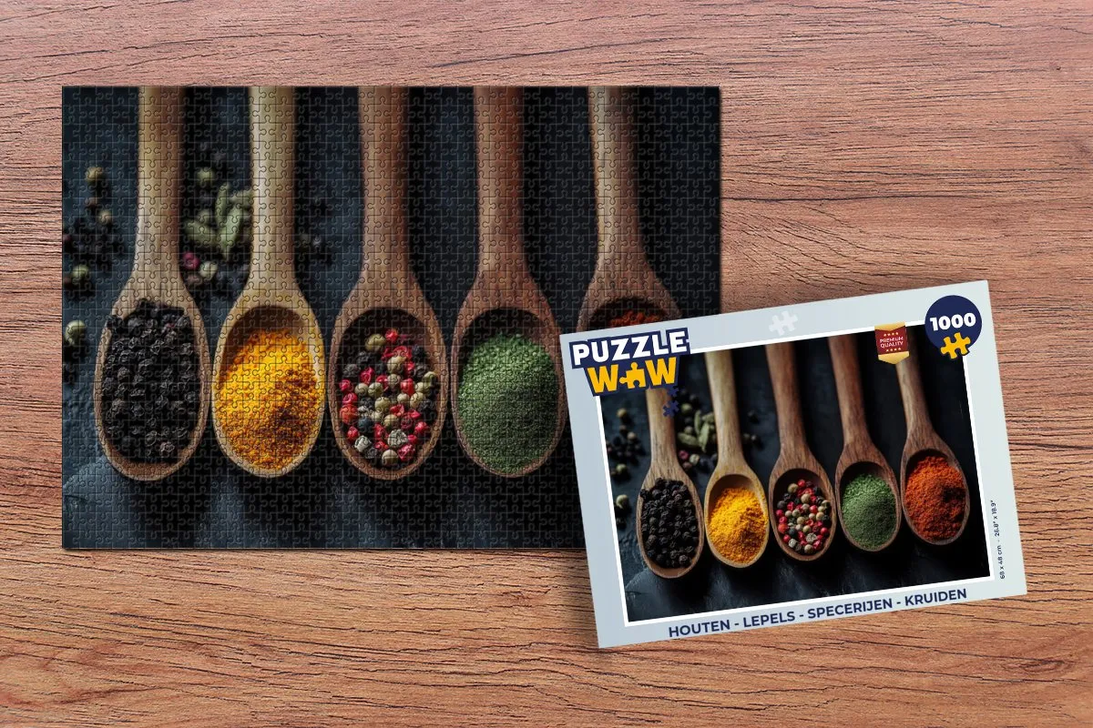PuzzleWow Houten Lepels & Kruiden Puzzel 1000 Stuks