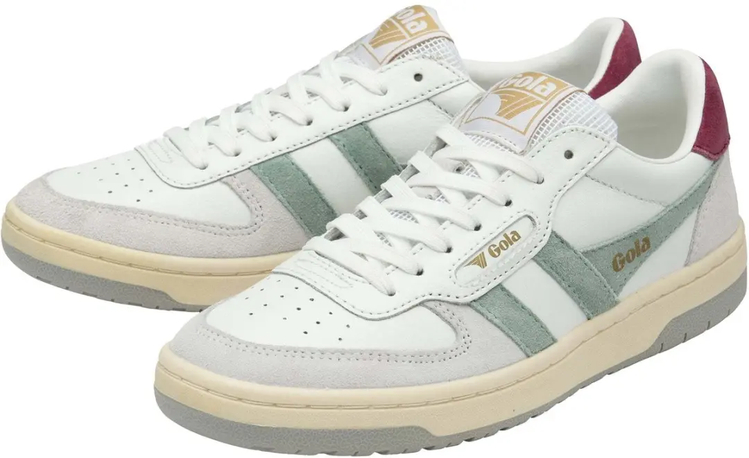 Gola Hawk Damestrainers CLB336 - Wit/Groen/Mist/Roodgrijs