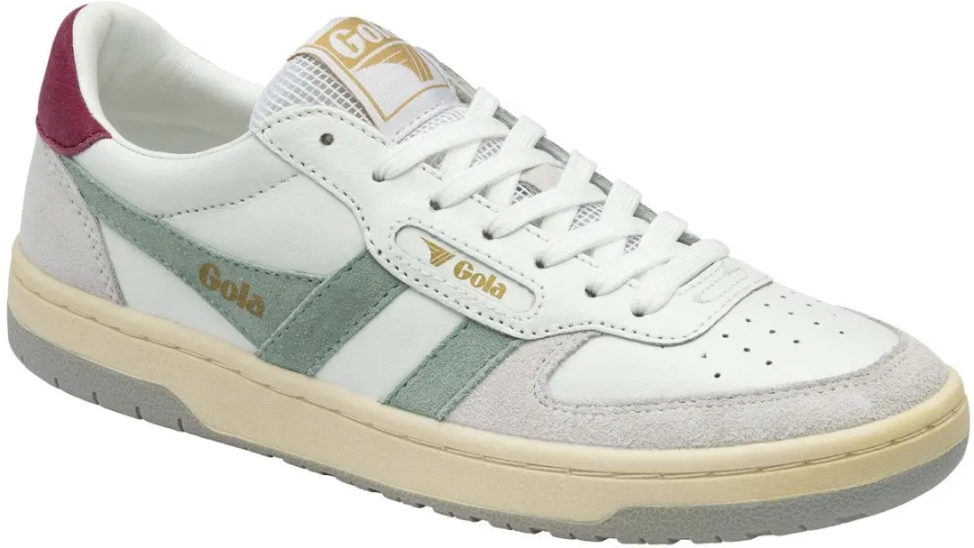 Gola Hawk Damestrainers CLB336 - Wit/Groen/Mist/Roodgrijs