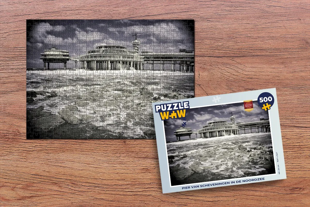 PuzzleWow Pier van Scheveningen Legpuzzel 500 Stuks - Multicolor