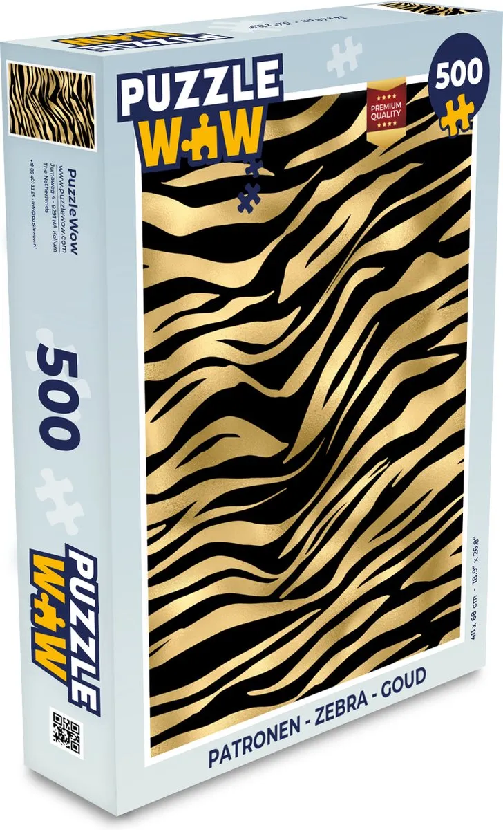 PuzzleWow Zebra Legpuzzel 500 Stuks - Multicolor