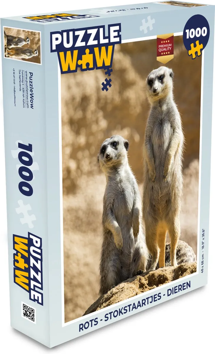 PuzzleWow Rots - Stokstaartjes Legpuzzel 1000 Stuks - Multicolor