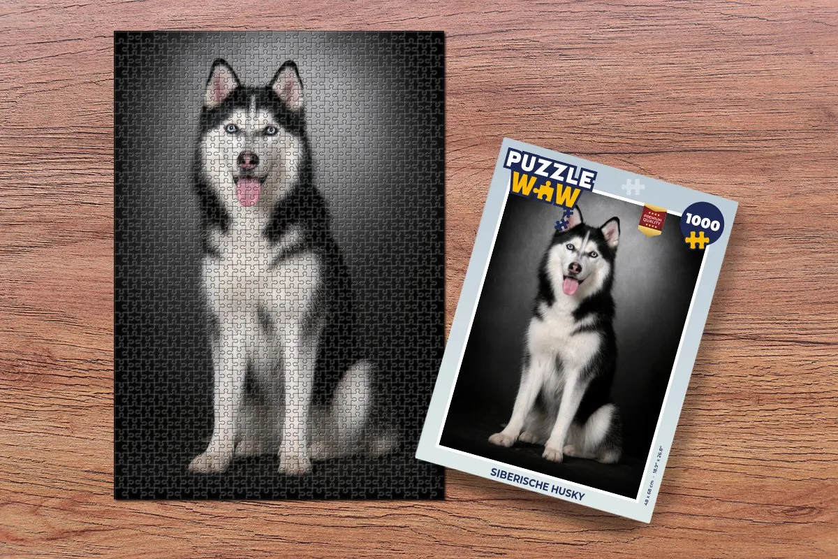 PuzzleWow Legpuzzel Siberische Husky 1000 Stuks - Multicolor