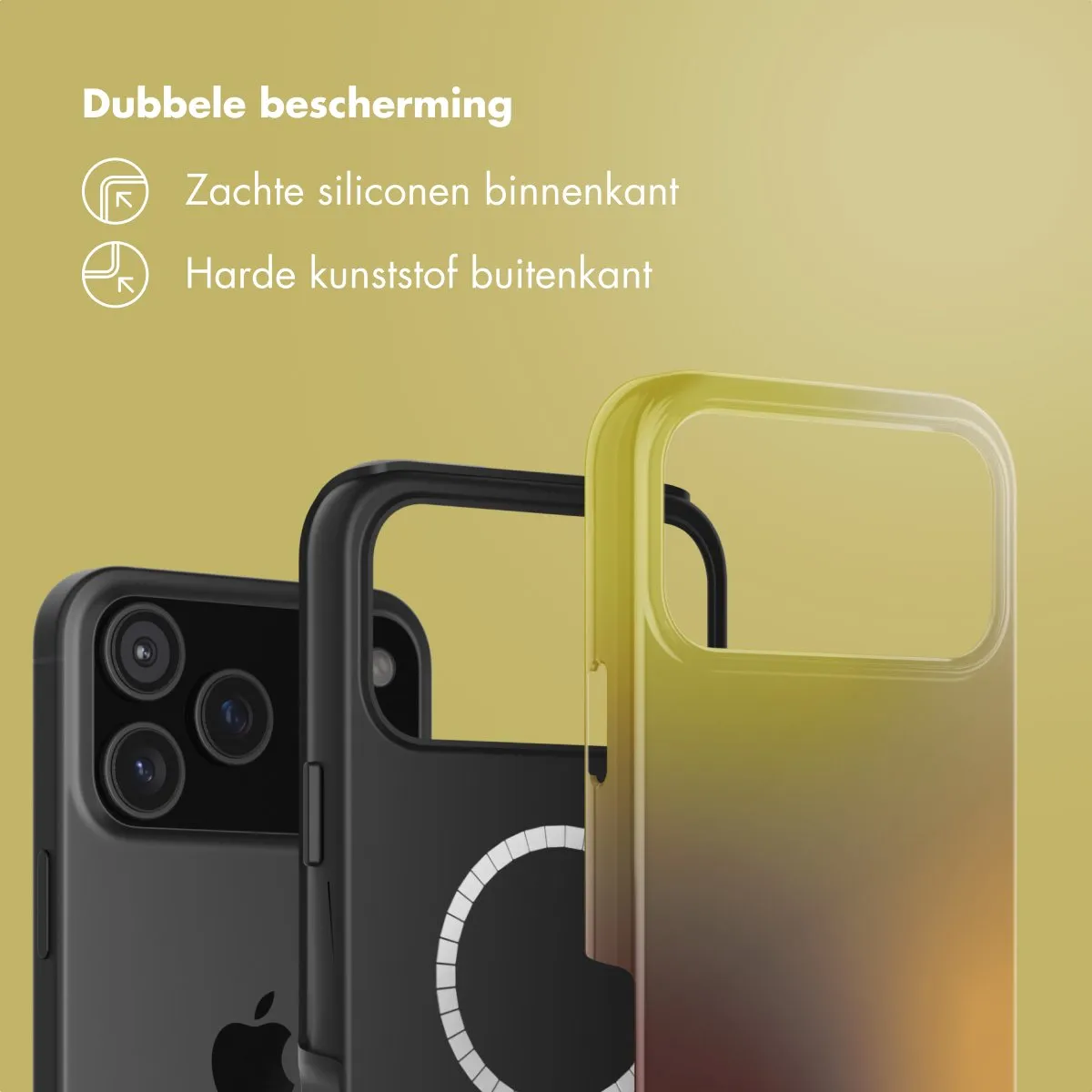 Selencia Hoesje iPhone 17 Pro - MagSafe Gradient Olive Dust