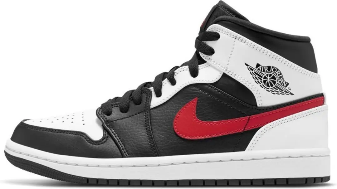 Nike Air Jordan 1 Mid, Black/Chile Red-White, 554724 075, EUR 42