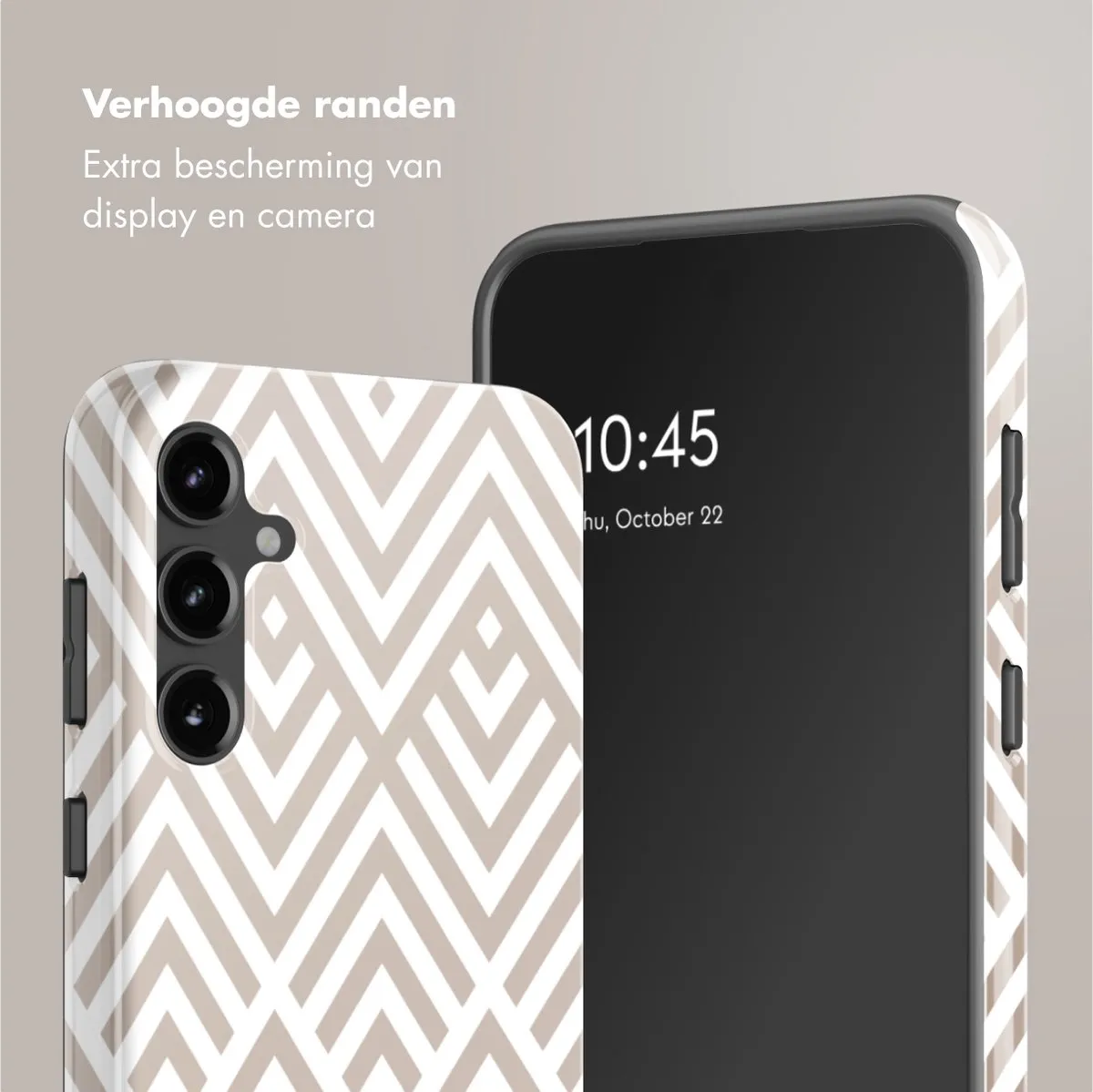 Selencia Hoesje Samsung Galaxy S23 FE - Beige Zigzag
