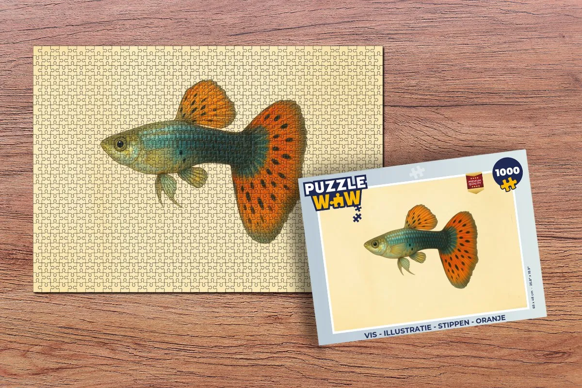 PuzzleWow Vis Illustratie Legpuzzel 1000 Stuks - Oranje